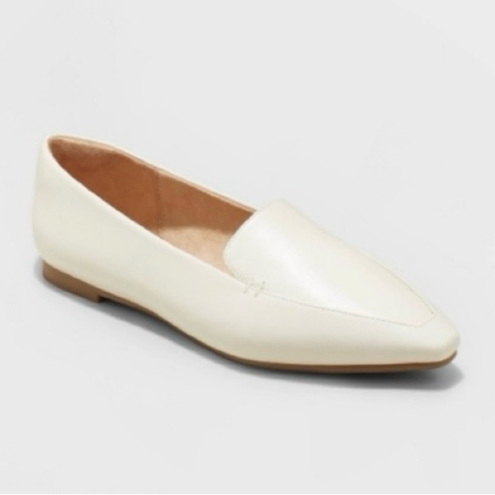 Women's Hayes Loafer Flats with Memory Foam Insole - a New Day™ Cream Size 11
